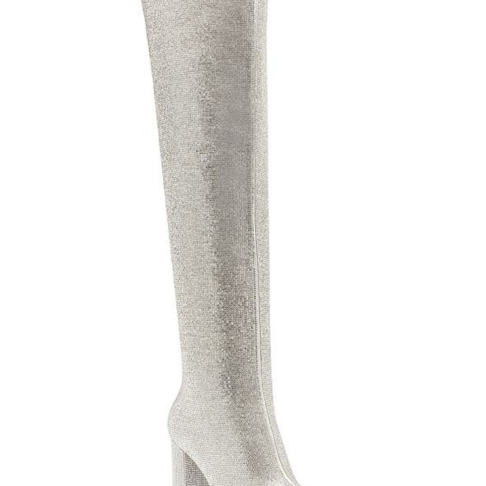 INC International Concepts Silver Over the Knee Boots